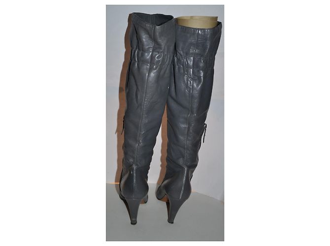 Moschino Cheap And Chic Lederstiefel grau Größe 36 - Ansicht 3