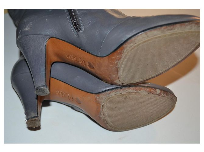Moschino Cheap And Chic Lederstiefel grau Größe 36 - Ansicht 4