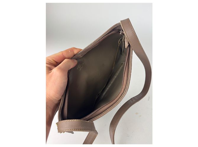 Vintage Givenchy Leder Tasche gestreift Braun - Ansicht 3