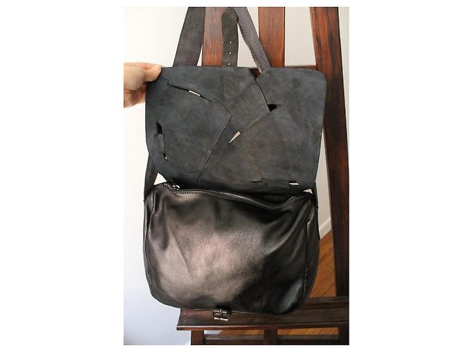 Borsa in pelle nera Prada con tracolla regolabile Nero - vista 8