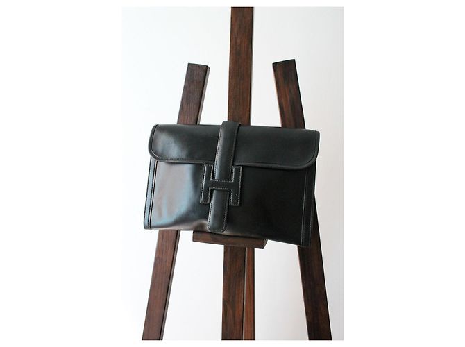 Clutch Jige di Hermès in pelle nera Nero - vista 2