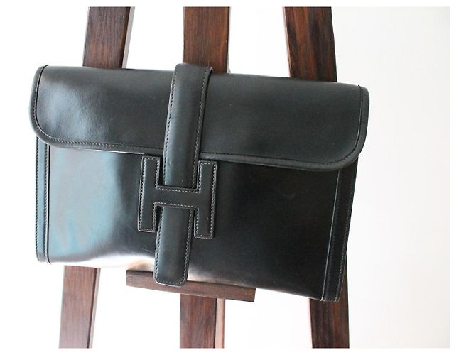 Clutch Jige di Hermès in pelle nera Nero - vista 3