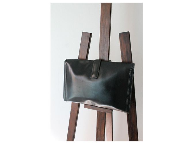 Clutch Jige di Hermès in pelle nera Nero - vista 4
