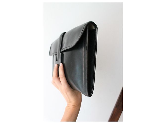 Clutch Jige di Hermès in pelle nera Nero - vista 6