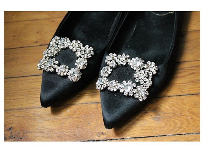 Ballerine modello Efflorescence di Roger Vivier in satin e pelle nera Nero - vista 3
