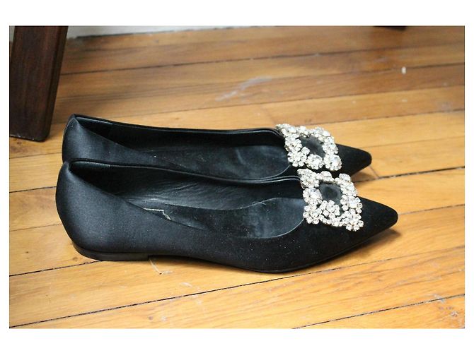 Ballerine modello Efflorescence di Roger Vivier in satin e pelle nera Nero - vista 4