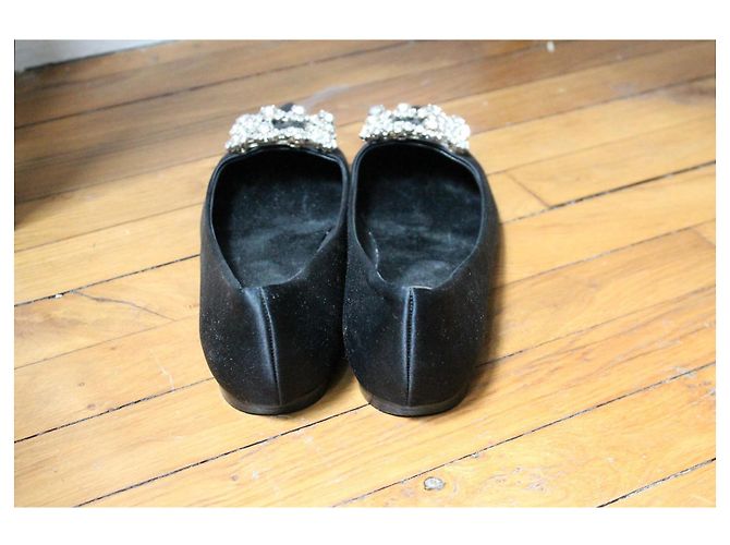 Ballerine modello Efflorescence di Roger Vivier in satin e pelle nera Nero - vista 5