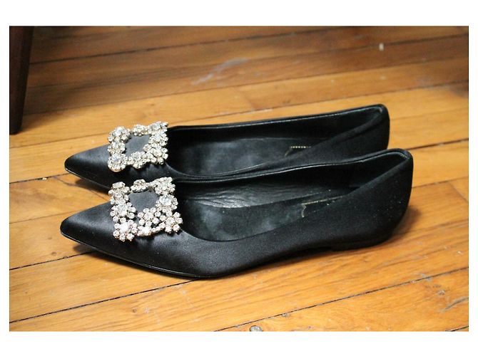 Ballerine modello Efflorescence di Roger Vivier in satin e pelle nera Nero - vista 6