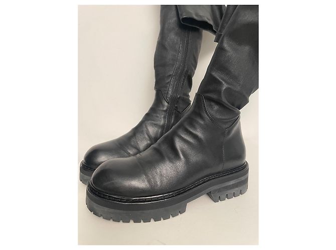 Ann Demeulemeester Stretch Leder Stiefel schwarz - Ansicht 10