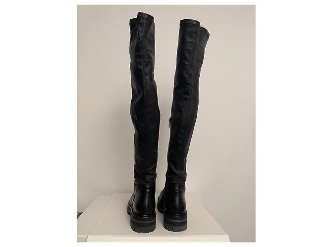 Ann Demeulemeester Stretch Leder Stiefel schwarz - Ansicht 3