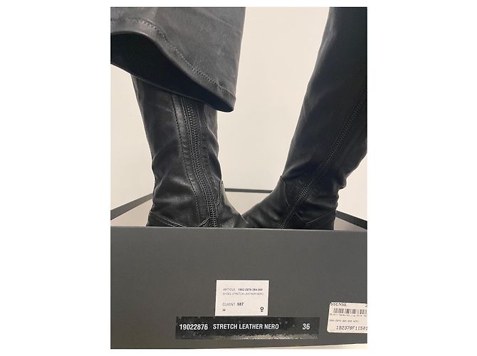 Ann Demeulemeester Stretch Leder Stiefel schwarz - Ansicht 4