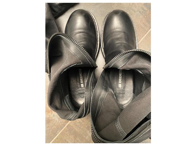 Ann Demeulemeester Stretch Leder Stiefel schwarz - Ansicht 5