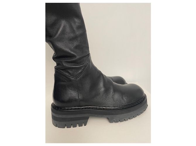 Ann Demeulemeester Stretch Leder Stiefel schwarz - Ansicht 9