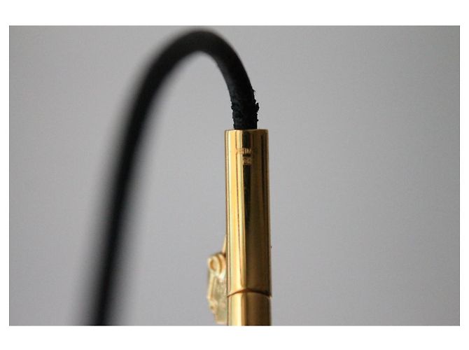 Bracciale Hermès con charm a forma di cuore e lucchetto in metallo placcato oro Nero - vista 7