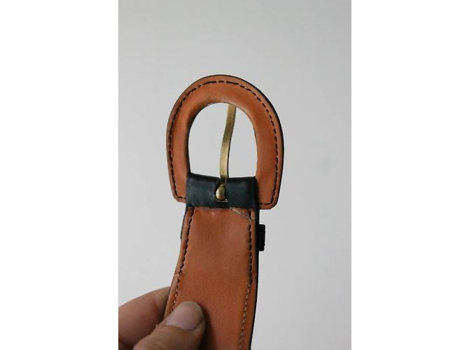 Hermès vintage black leather belt with its original box - view 2