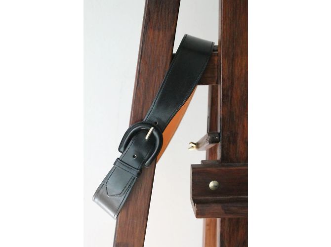 Hermès vintage black leather belt with its original box - view 3