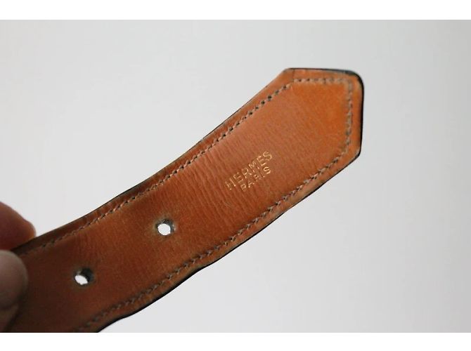 Hermès vintage black leather belt with its original box - view 4