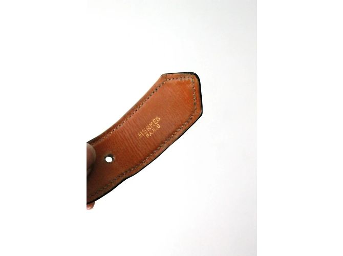 Hermès vintage black leather belt with its original box - view 5