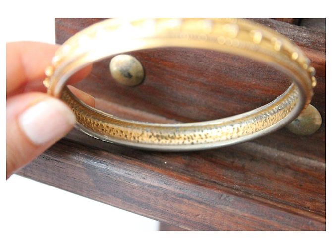 Bracciale rigido in metallo Chanel con decorazione a stelle D'oro - vista 8