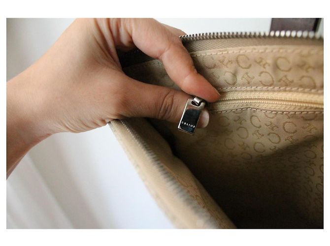 Pochette Céline Triomphe in suede grigio - vista 11