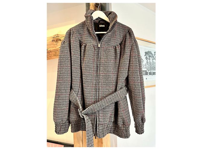 Chaqueta de invierno Miu Miu de lana marrón Castaño - vista 2