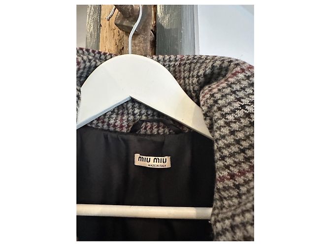 Chaqueta de invierno Miu Miu de lana marrón Castaño - vista 4