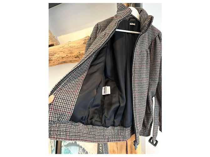 Chaqueta de invierno Miu Miu de lana marrón Castaño - vista 9