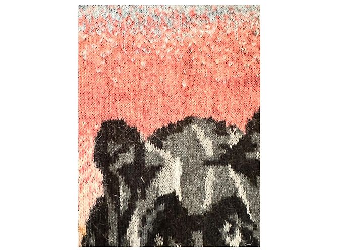 Saint Laurent Pullover Schwarz Mohair Wolle Leopardenmuster - Ansicht 3