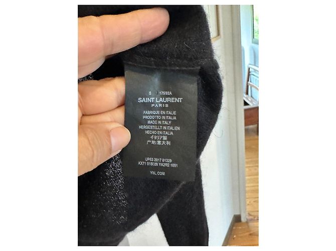 Saint Laurent Pullover Schwarz Mohair Wolle Leopardenmuster - Ansicht 4