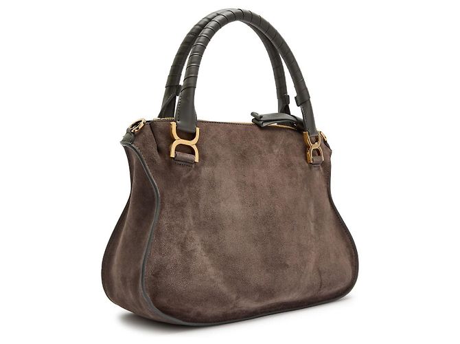 Borsa a sella Chloé Marcie nubuck grigio azzurro Blu chiaro - vista 5