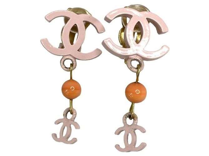 Orecchini a clip con motivo Coco Mark di Chanel Rosa D'oro Arancione - vista 3