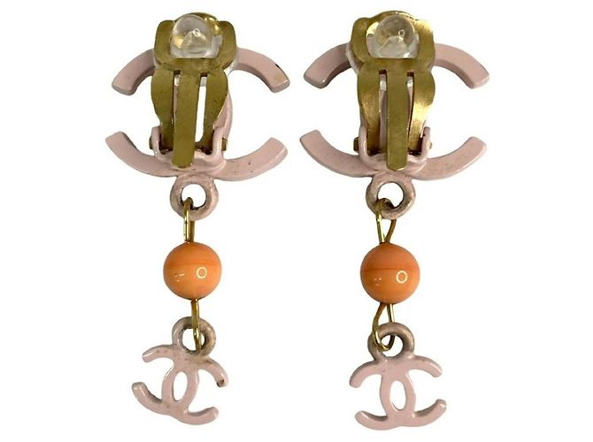 Orecchini a clip con motivo Coco Mark di Chanel Rosa D'oro Arancione - vista 4