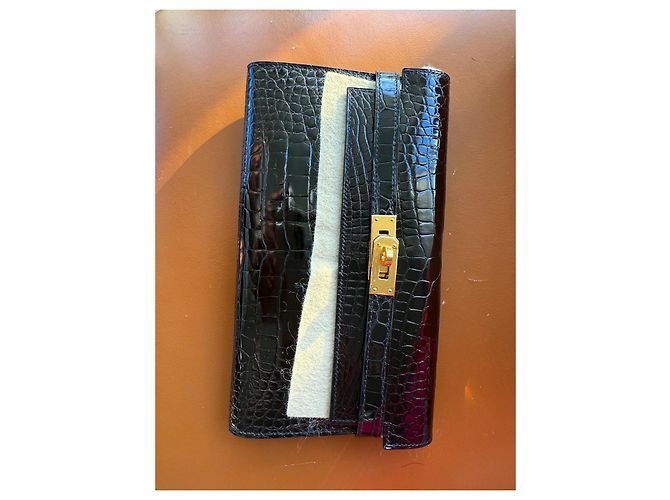 Kelly Cartera Hermès Negra Oro Negro - vista 3