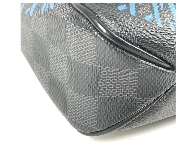 Borsa a tracolla District PM Damier Graphite di Louis Vuitton Nero Blu - vista 7