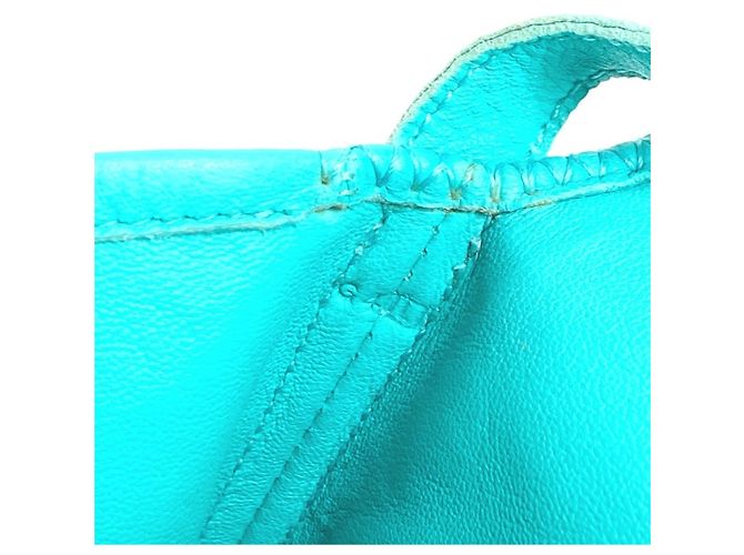 Borsa a Spalla Pochette Pompon con Frange Hermès Turchese - vista 13