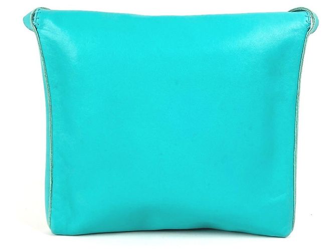 Borsa a Spalla Pochette Pompon con Frange Hermès Turchese - vista 2