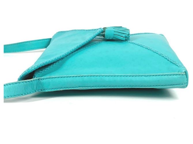 Borsa a Spalla Pochette Pompon con Frange Hermès Turchese - vista 3