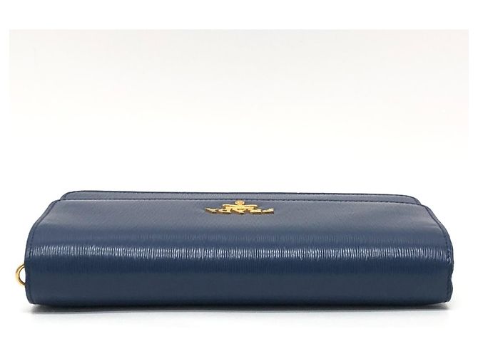 Prada 1BP016 Mini Borsa a Spalla in Pelle Blu - vista 3