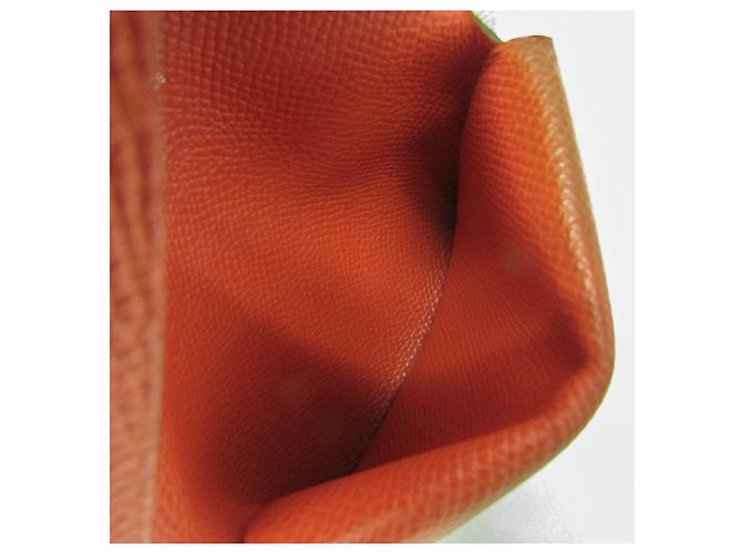 Tarjetero Calvi Duo de cuero Epsom de Hermès en naranja - vista 10