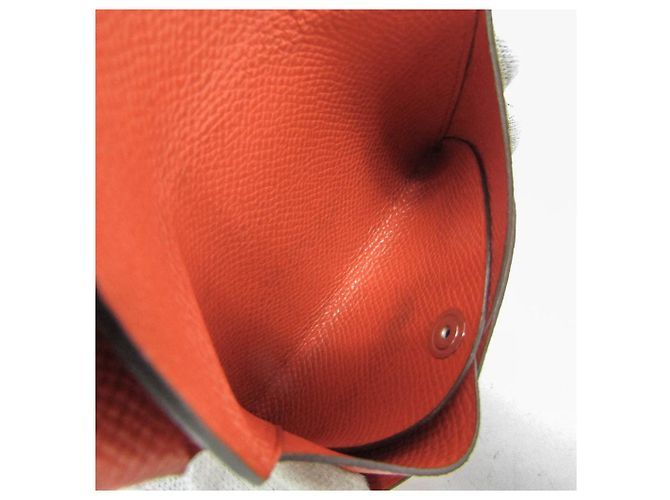 Tarjetero Calvi Duo de cuero Epsom de Hermès en naranja - vista 5