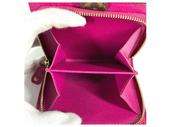 Billetera compacta con cremallera perforada Monogram Louis Vuitton Rosa Fucsia Monograma - vista 13