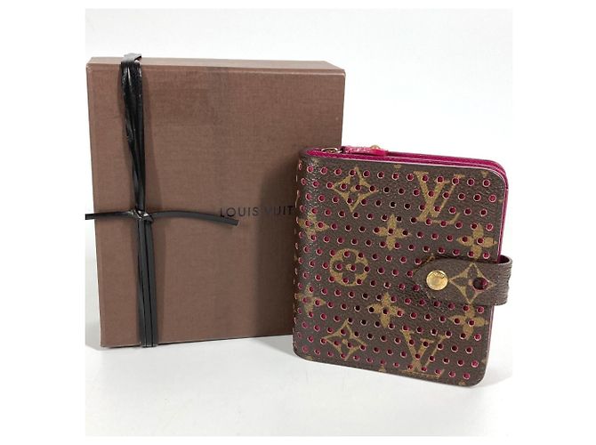 Billetera compacta con cremallera perforada Monogram Louis Vuitton Rosa Fucsia Monograma - vista 14