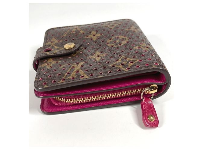 Billetera compacta con cremallera perforada Monogram Louis Vuitton Rosa Fucsia Monograma - vista 3