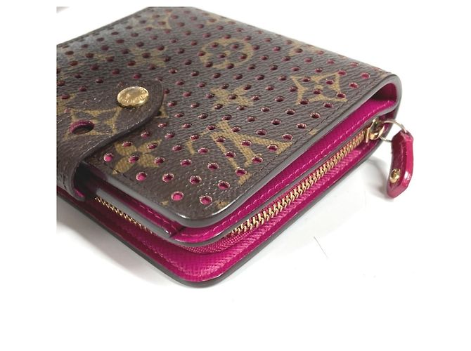 Billetera compacta con cremallera perforada Monogram Louis Vuitton Rosa Fucsia Monograma - vista 7