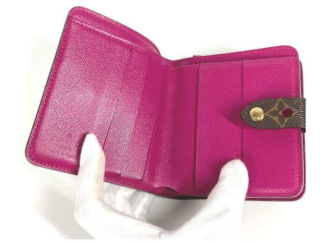 Billetera compacta con cremallera perforada Monogram Louis Vuitton Rosa Fucsia Monograma - vista 9