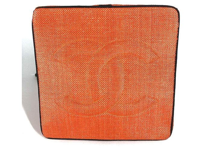 Borsa Tote a Doppia Catena Matelassé Chanel Nero Arancione - vista 6