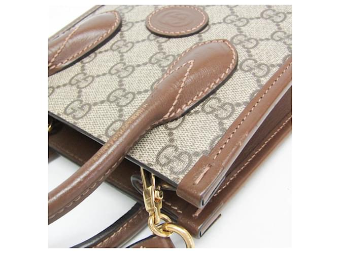 Borsa Gucci Interlocking G Marrone Beige - vista 7
