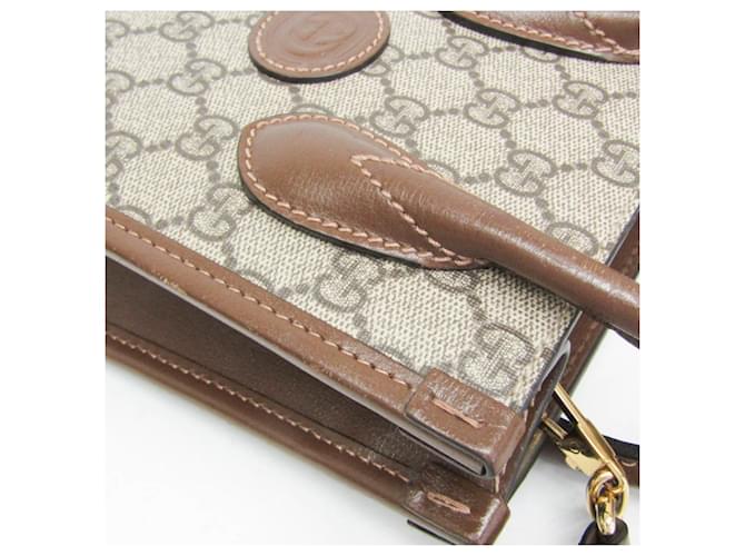 Borsa Gucci Interlocking G Marrone Beige - vista 8