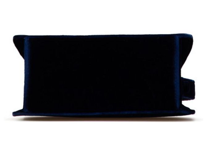Mini borsa a mano Chanel Coco Mark in velluto blu navy - vista 3
