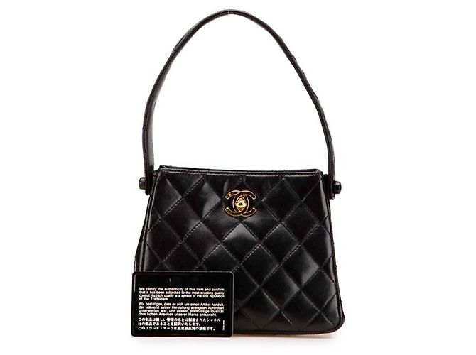 Mini borsa a mano Chanel Matelassé Coco Mark Nero - vista 13